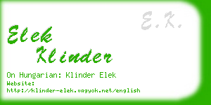 elek klinder business card